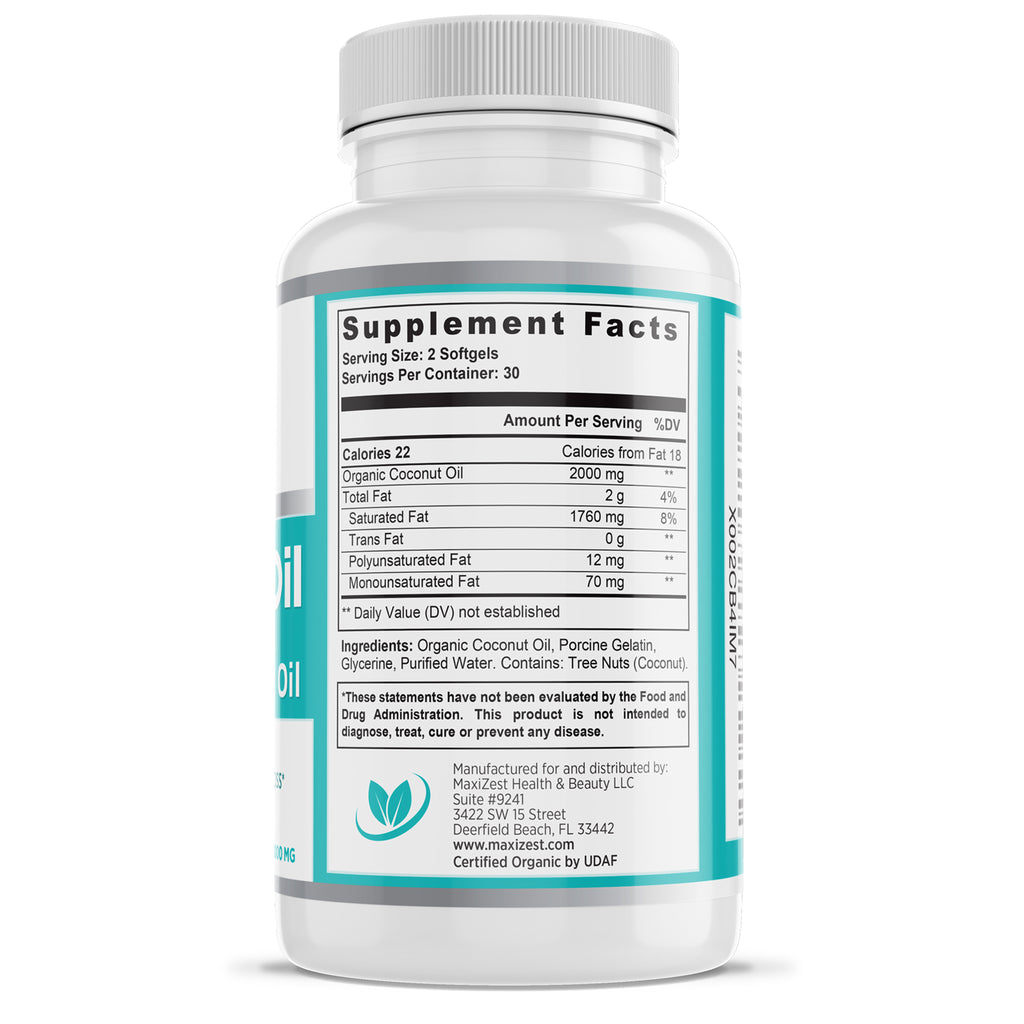 Organic Coconut Oil Capsules