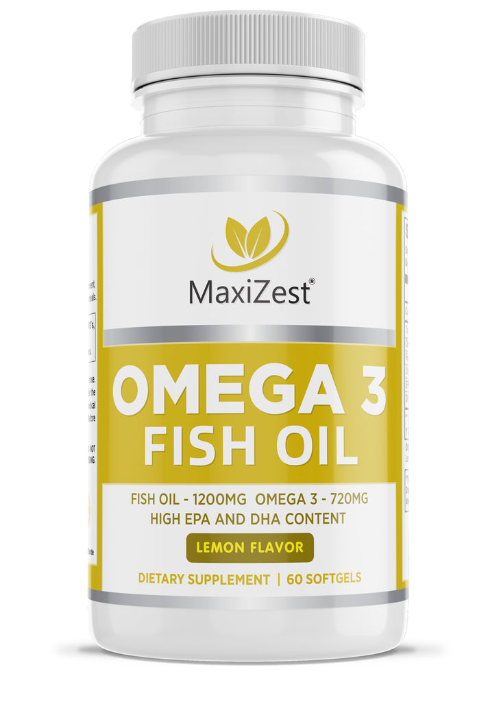 Omega 3 Fish Oil - Brain and Heart Support Formula (Lemon Flavor)