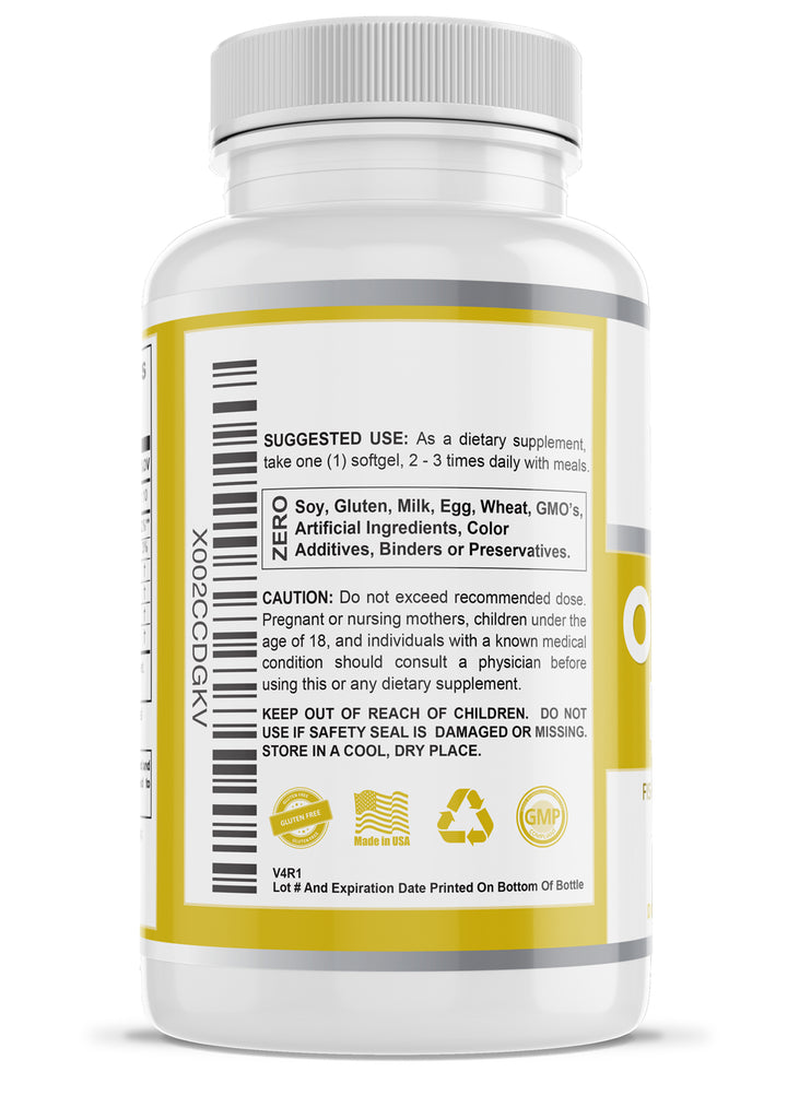 Omega 3 Fish Oil - Brain and Heart Support Formula (Lemon Flavor)